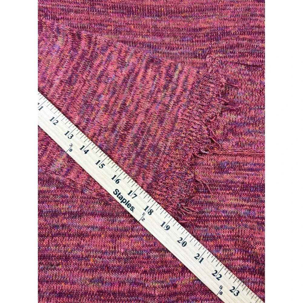 Free People Sweater Space Dye Boho Frayed Hem Oversized Hippie Festival Layered